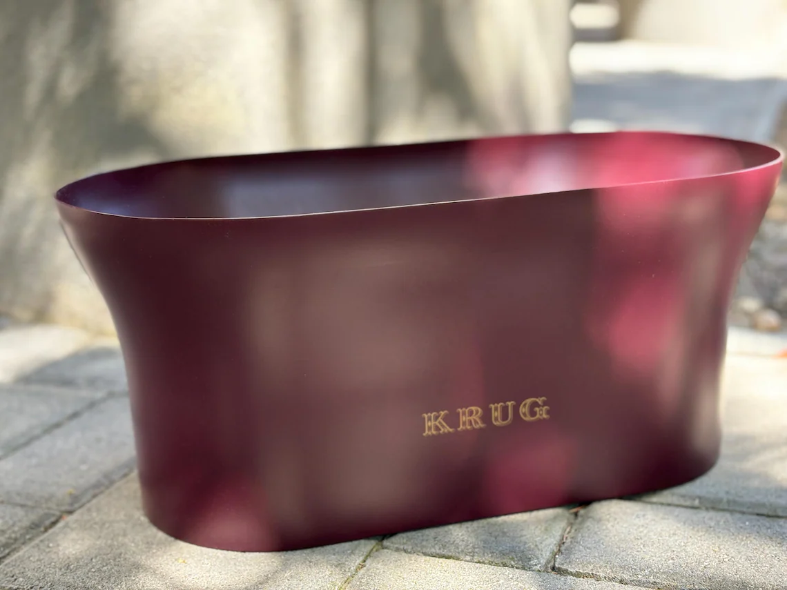 Sold! KRUG champagne cooler ice basin Quadra Magnum KRUG ice coller bucket – Delivered in factory condition in a dust bag Made in France