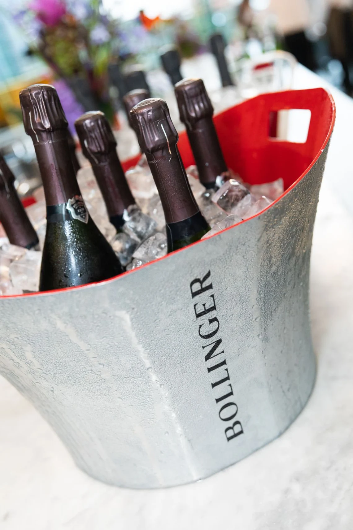 Huge 4 magnum ice basin – XXL Bollinger pewter ice bucket tin wine cooler Made in France by Orfèvrerie d’Anjou – BOLLINGER champagne bath