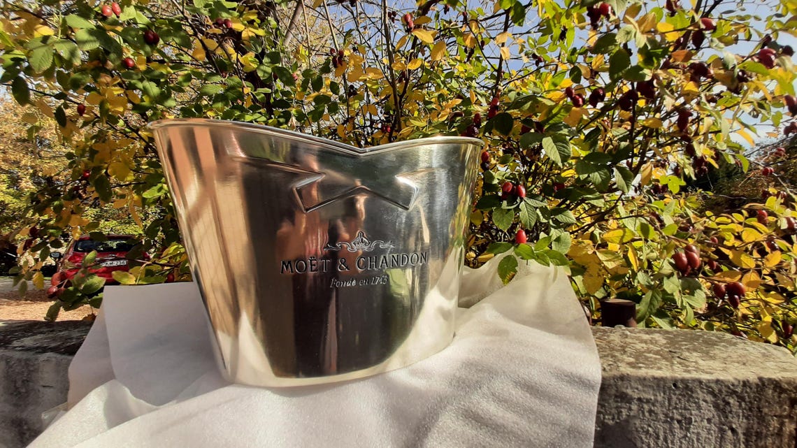 MOËT & CHANDON PEWTER Double Magnum Ice Bucket Made in France by L’Orfèvrerie d’Anjou Never used delivered in its original factory packing