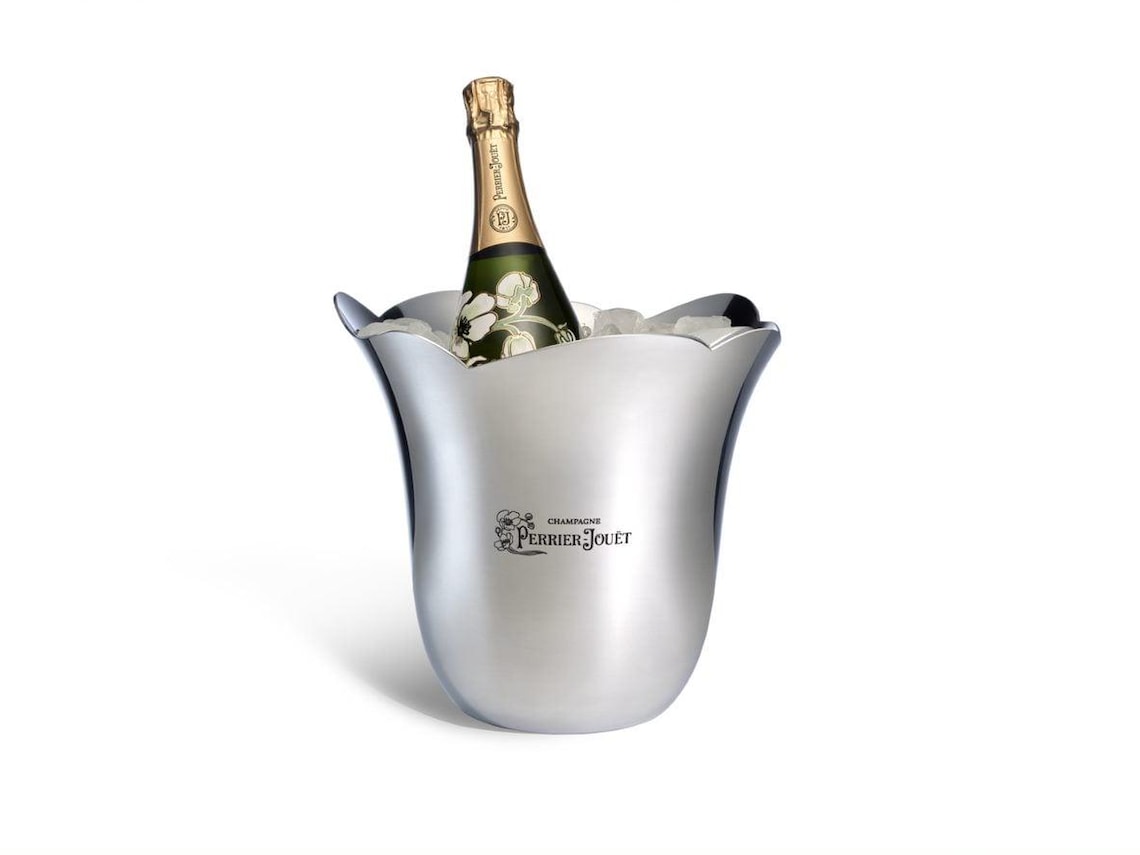 Perrier-Jouët Champagne cooler by the Italian designer Andrea Mancuso – Orfèvrerie d’Anjou pewter ice bucket Made in France