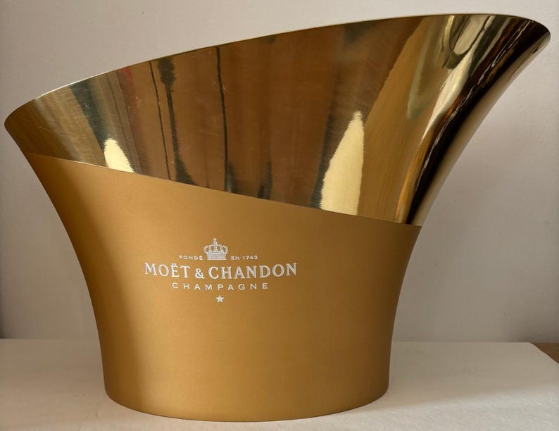 MOËT & CHANDON multi bottle pewter bucket Made By L’Orfevrerie D’Anjou France MOËT champagne cooler ice basin