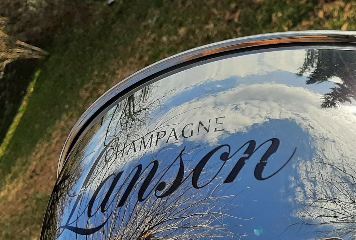 LANSON Champagne ice basin Multi bottle cooler XL size vintage metal bowl for 6 bottles