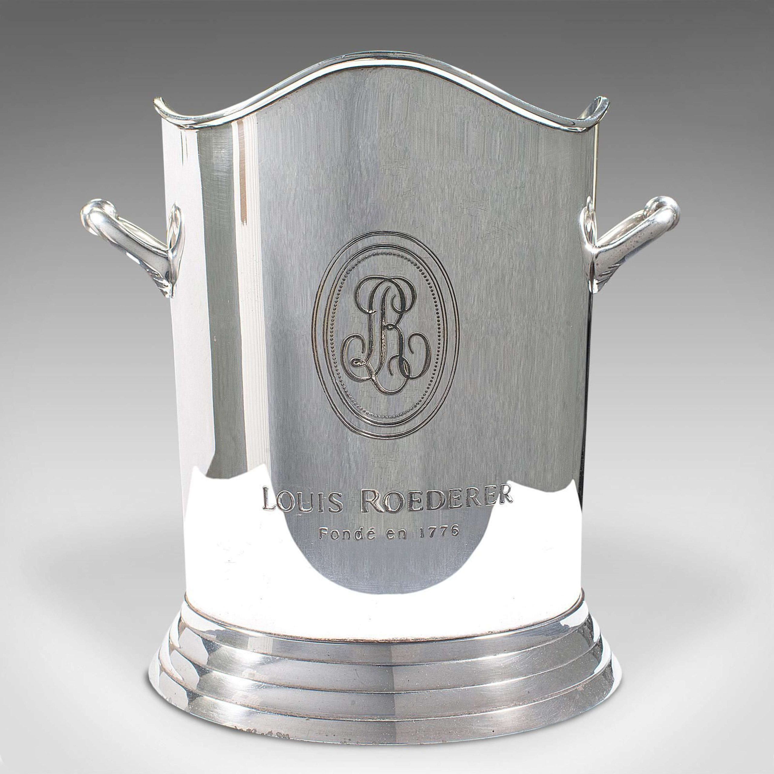 LOUIS ROEDERER silvered champagne bucket – Beatrice ice cooler – A wonderful gift from France for a dear champagne-loving friend