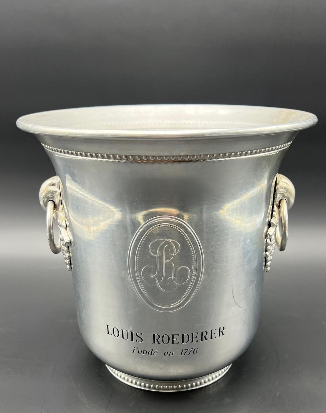 LOUIS ROEDERER Cooler – A mid 20th century French polished aluminium Champagne and wine bucket of the Roederer Maison – Made in France