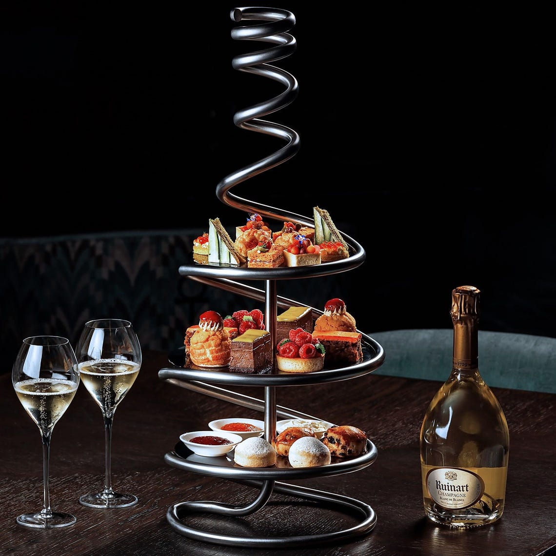 RUINART x RON ARAD – The Ruinart Spiral – Spiral Tower Serving Trays for Champagne Events – Limited Edition Collector’s Piece